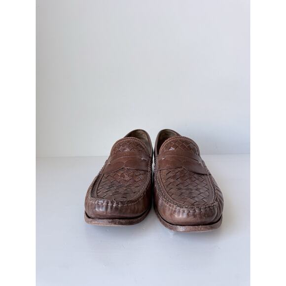 H.S TRASK Men\'s Hand Sewn Penny Loafers Shoes Size 11 M WovenLeather Slip-On main image 6